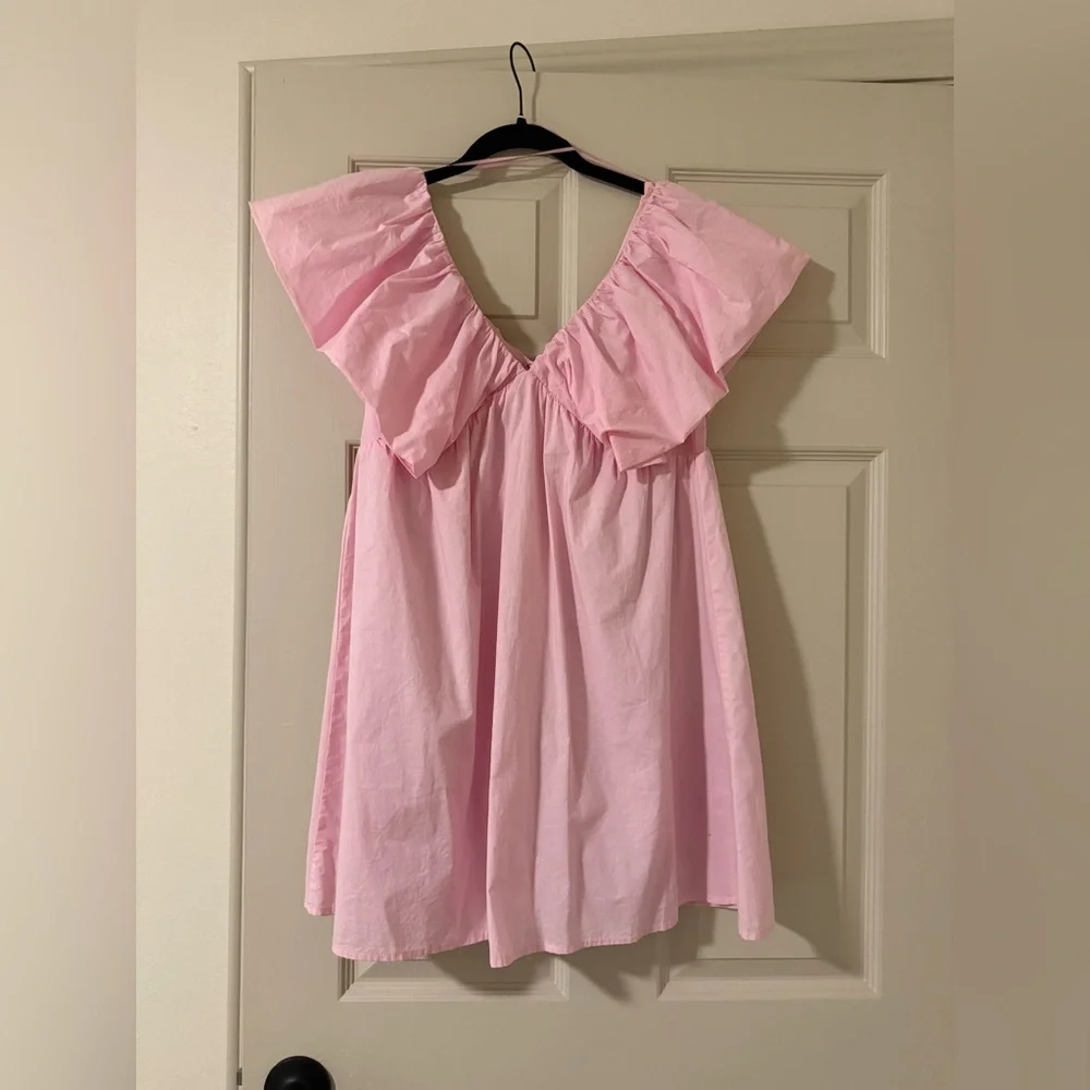 Pink Ruffled Mini Dress - Picture 1 of 3